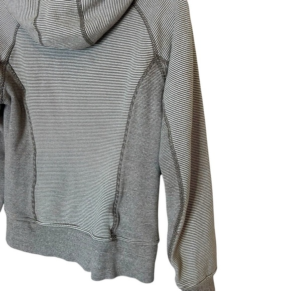 Lululemon Scuba Hoodie*Microstripe Full Zip Cotton Fleece Sweatshirt- Size 6 - Picture 11 of 14